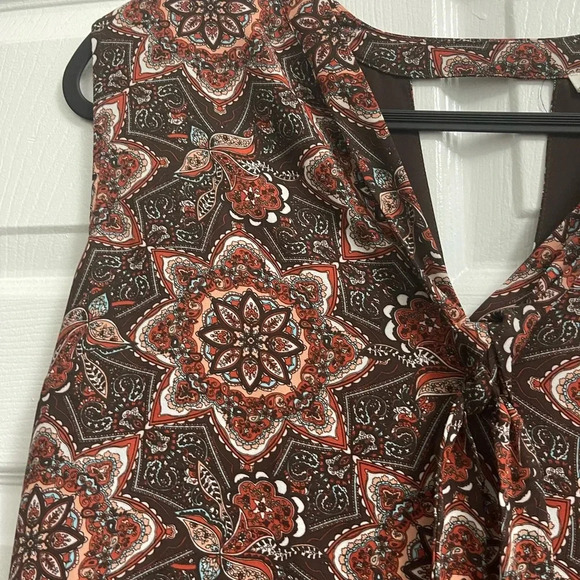 Black Rainn Paisley sheer top with brown lining in excellent condition. XL - Picture 5 of 10
